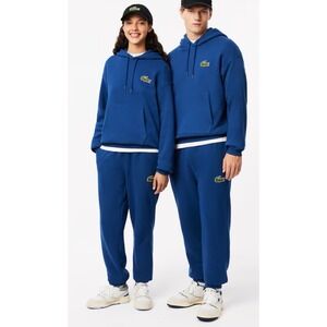 NWT XXS Lacoste Unisex Relaxed Fit Sweatpants Blue. Lounger Pants, Jogging